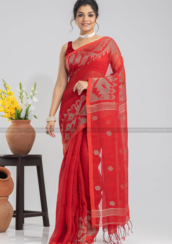 Karat Linen Jamdani Saree