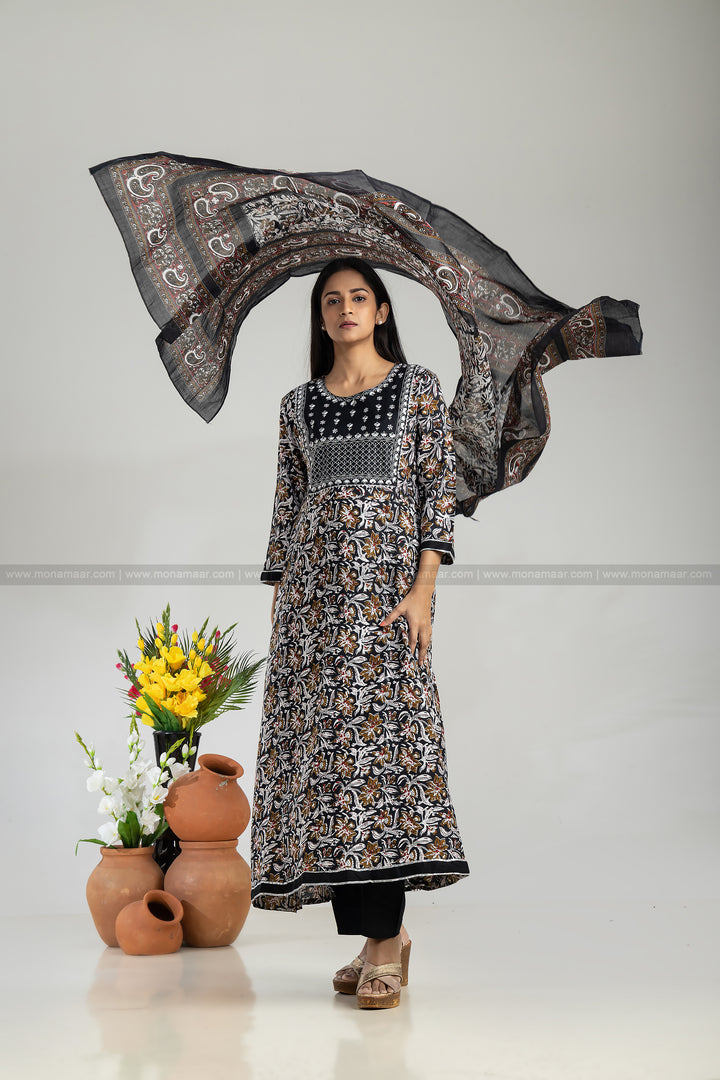 Jaipuri Anarkali Kurti Set