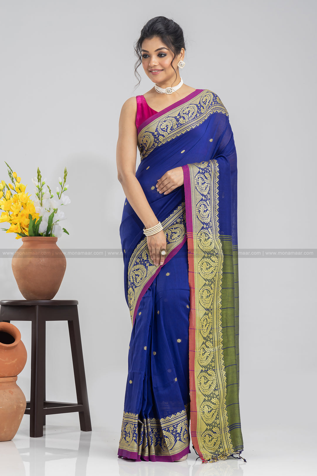 Bengal  khadi Cotton Saree