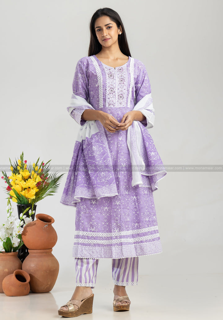 Summer Special Lilac Anarkali Set