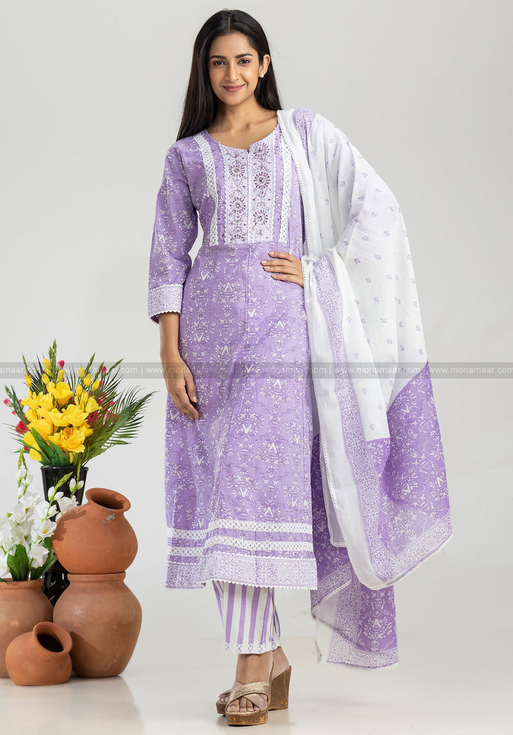 Summer Special Lilac Anarkali Set