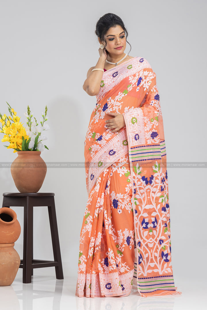 Minakari Dhakai Jamdani Saree