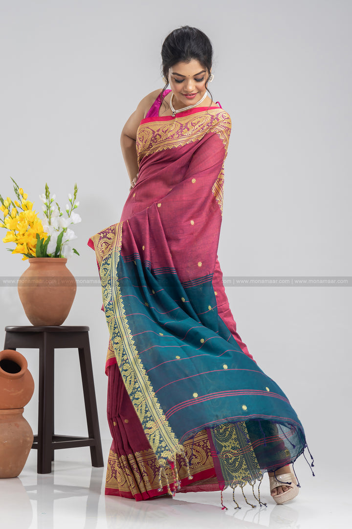 Bengal  khadi Cotton Saree