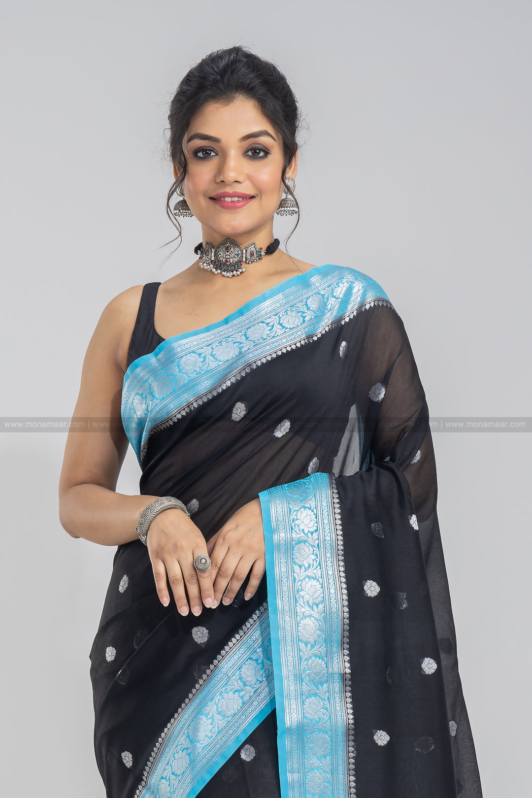 Black Sky Banarasi Saree