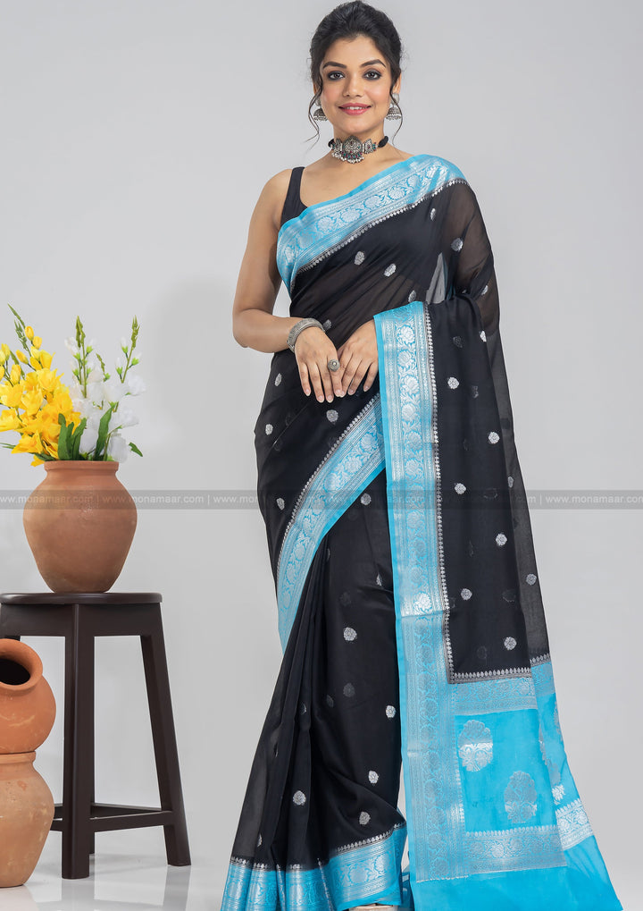 Black Sky Banarasi Saree