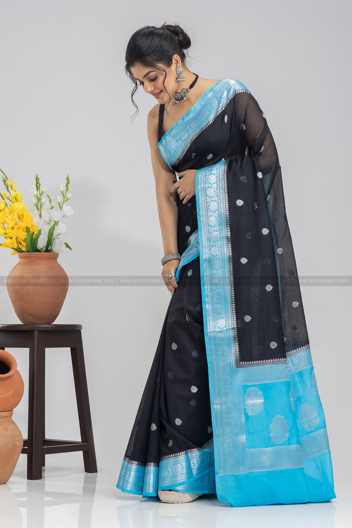 Black Sky Banarasi Saree