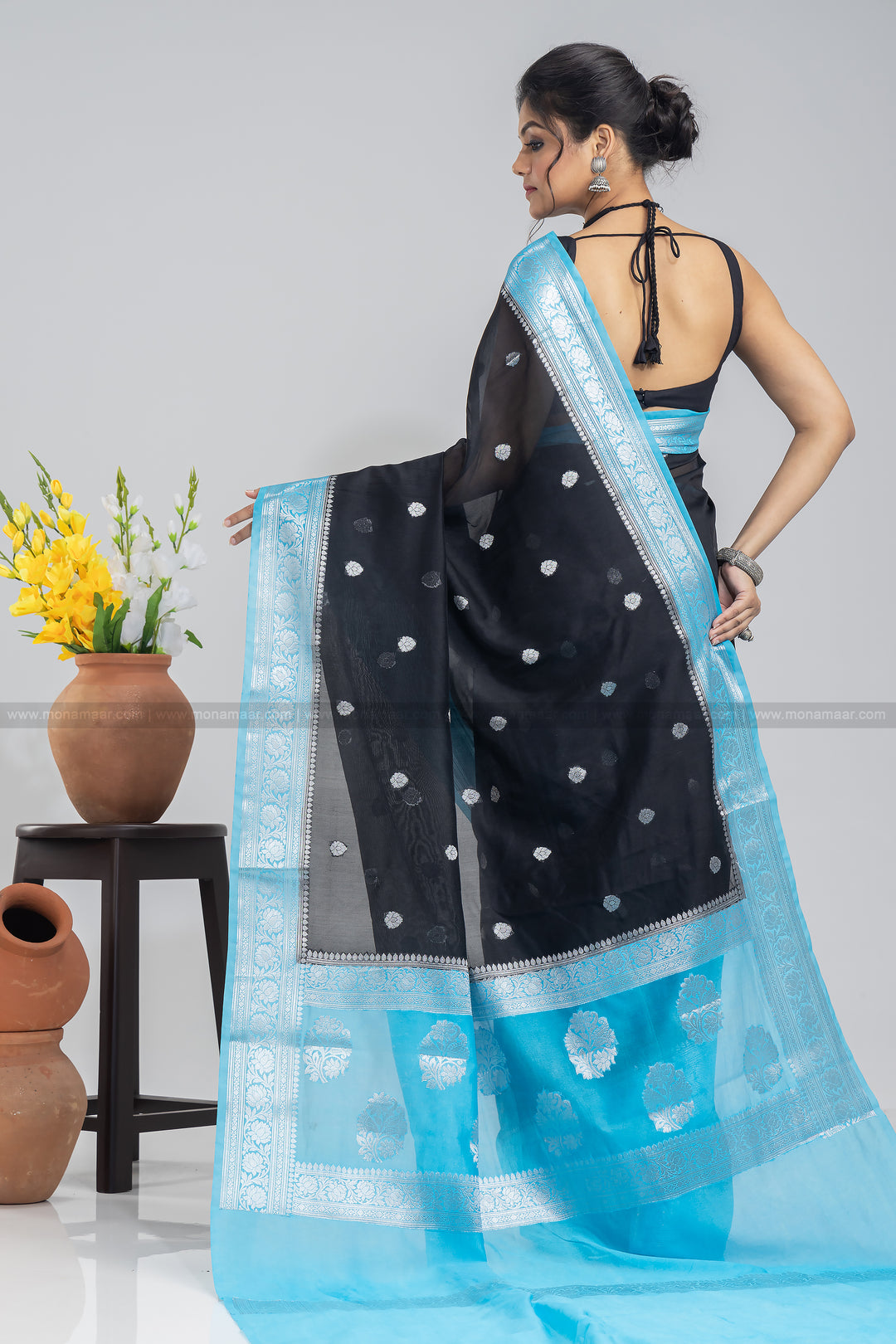 Black Sky Banarasi Saree