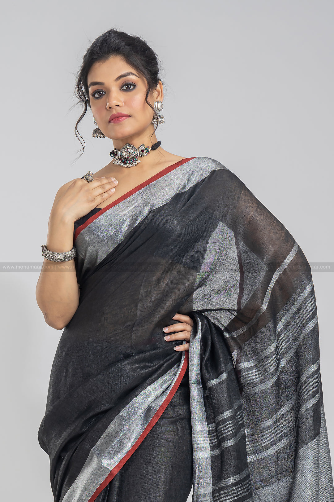 Pure Handwoven Linen Saree