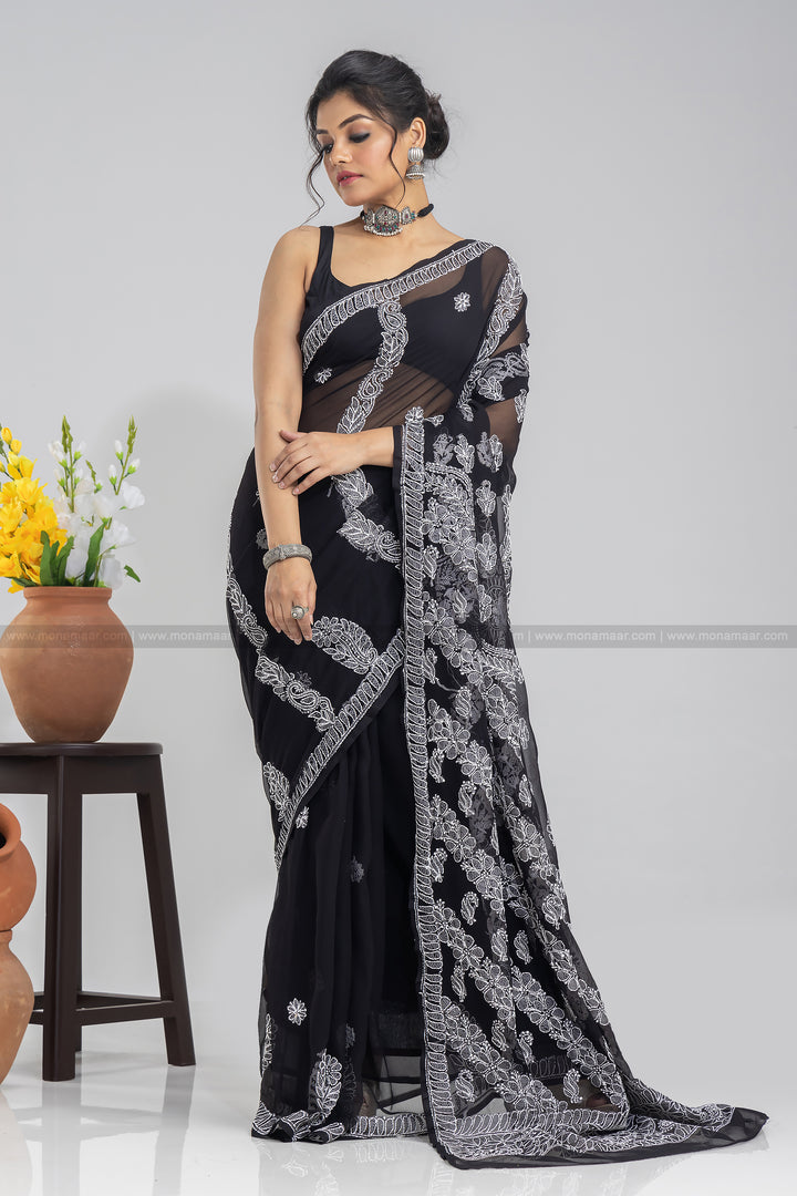 Pure Lucknowi Chikankari Saree