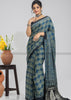 Ajrakh Block Printed Saree