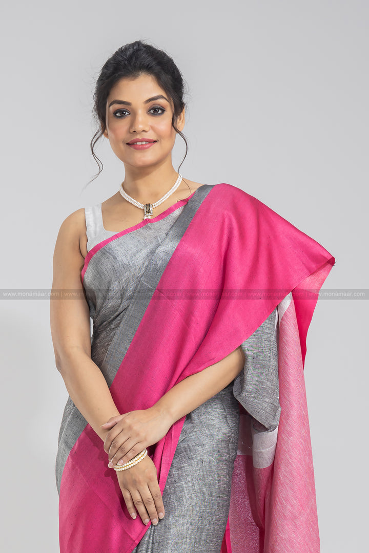 Pure Handwoven Linen Saree