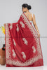 Kashmiri Embroidered Red Saree