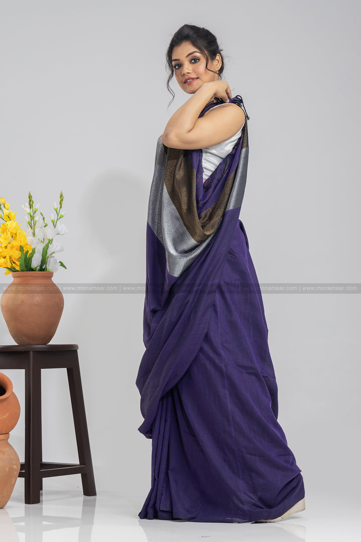 Khadi Cotton Zari Pallu Saree