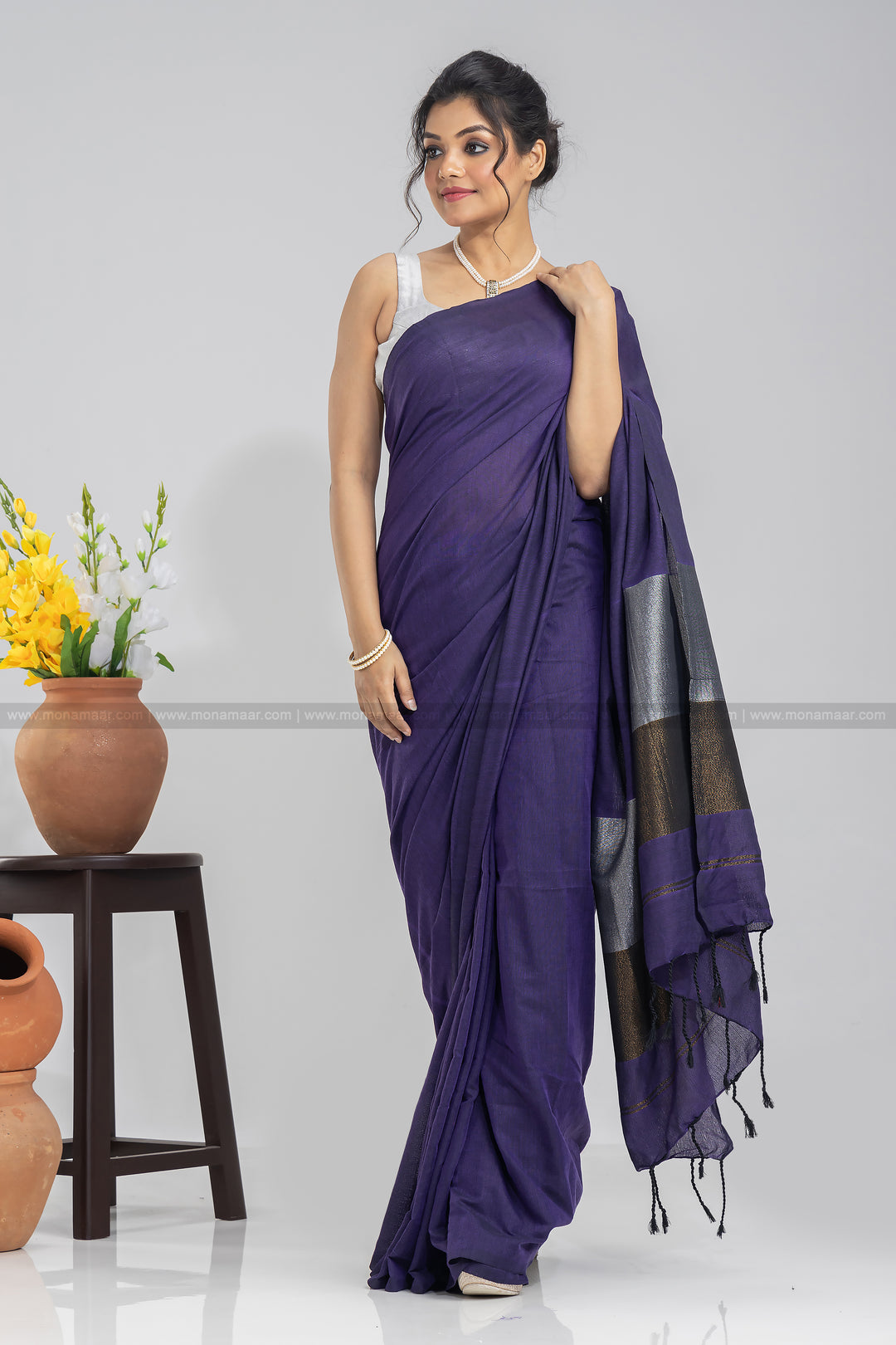 Khadi Cotton Zari Pallu Saree