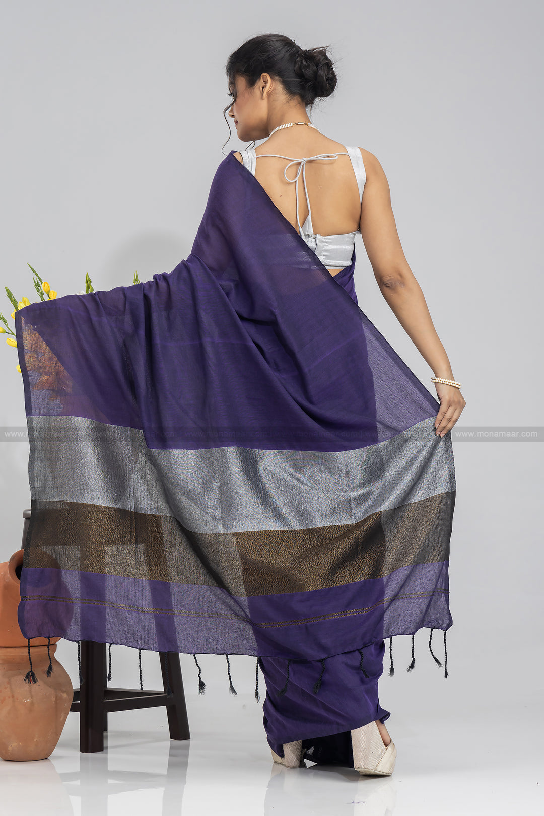 Khadi Cotton Zari Pallu Saree