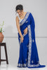 Kashmiri Embroidered Blue Saree