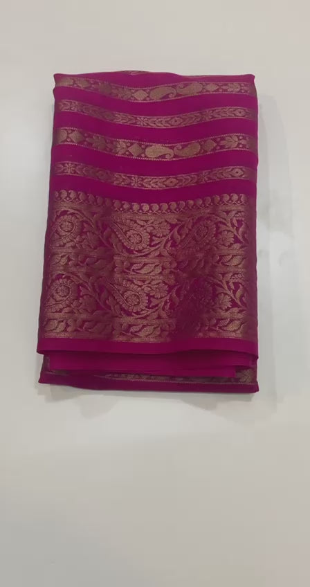 Banarasi Semi Georgette Soft Silk  Saree