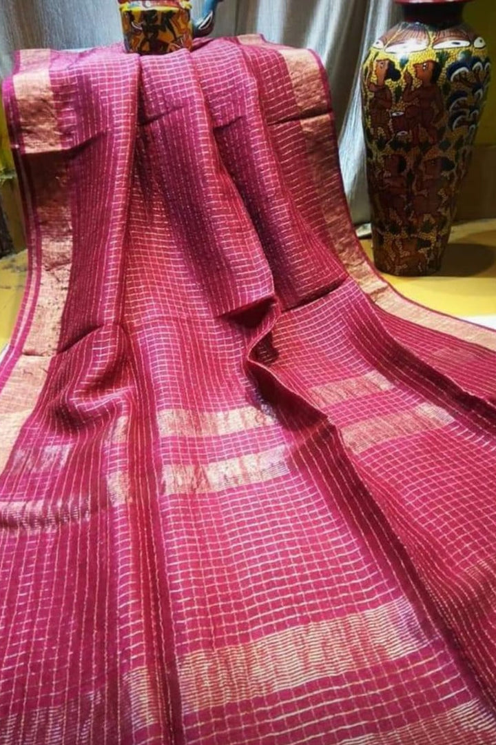 Kahaani Pure Handwoven Linen Saree