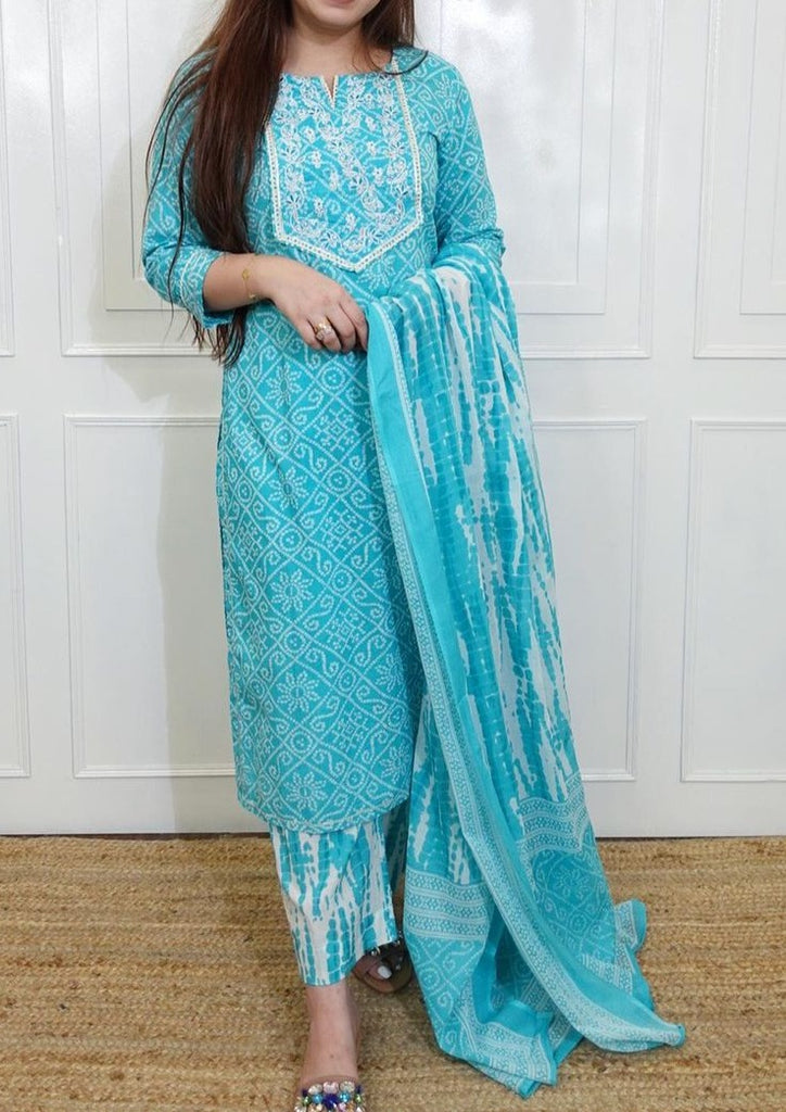Bandhni Embroidered Suit