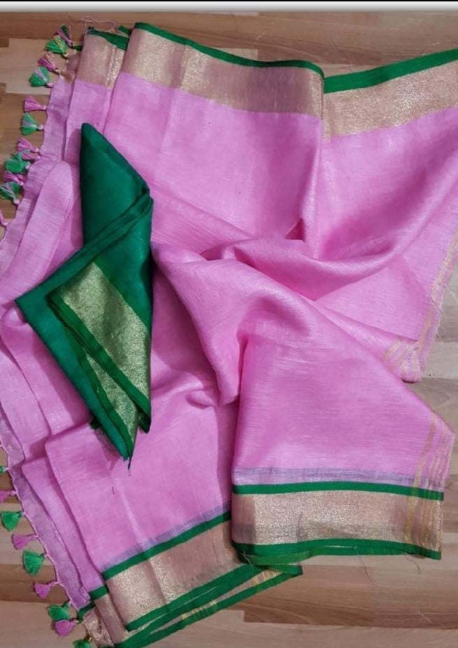 Pure Handwoven Linen Saree