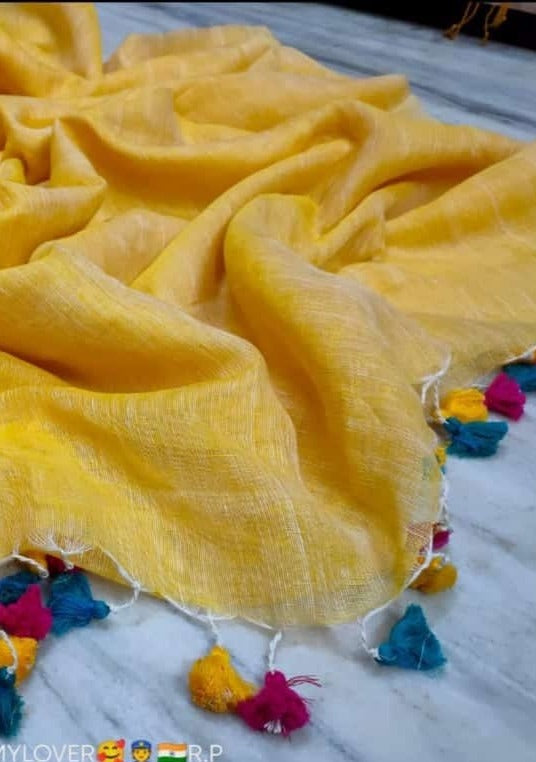 Pure Linen Saree
