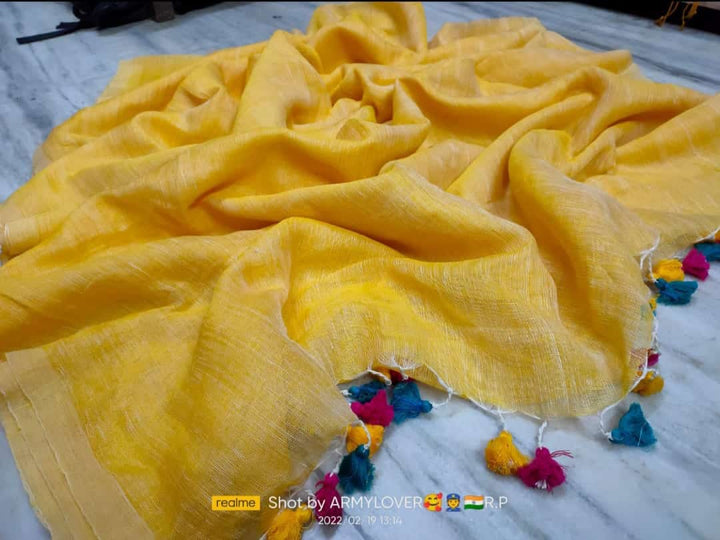 Pure Linen Saree