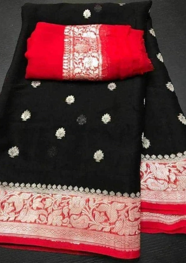 Khaddi Chiffon Banarasi Saree