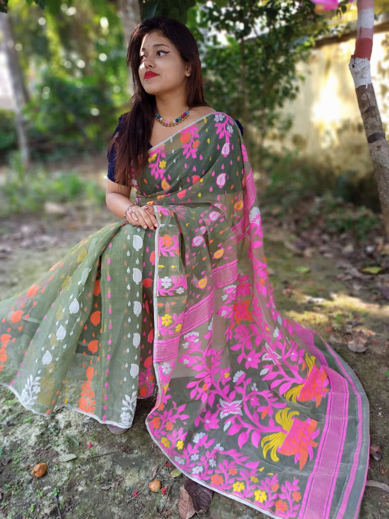 Fuldani Gap Dhakai Jamdani Saree
