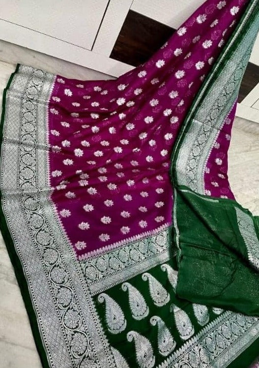 Banarasi Semi Georgette Chiffon Silk Saree