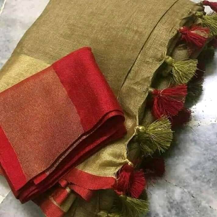 Pure Handwoven Linen Saree