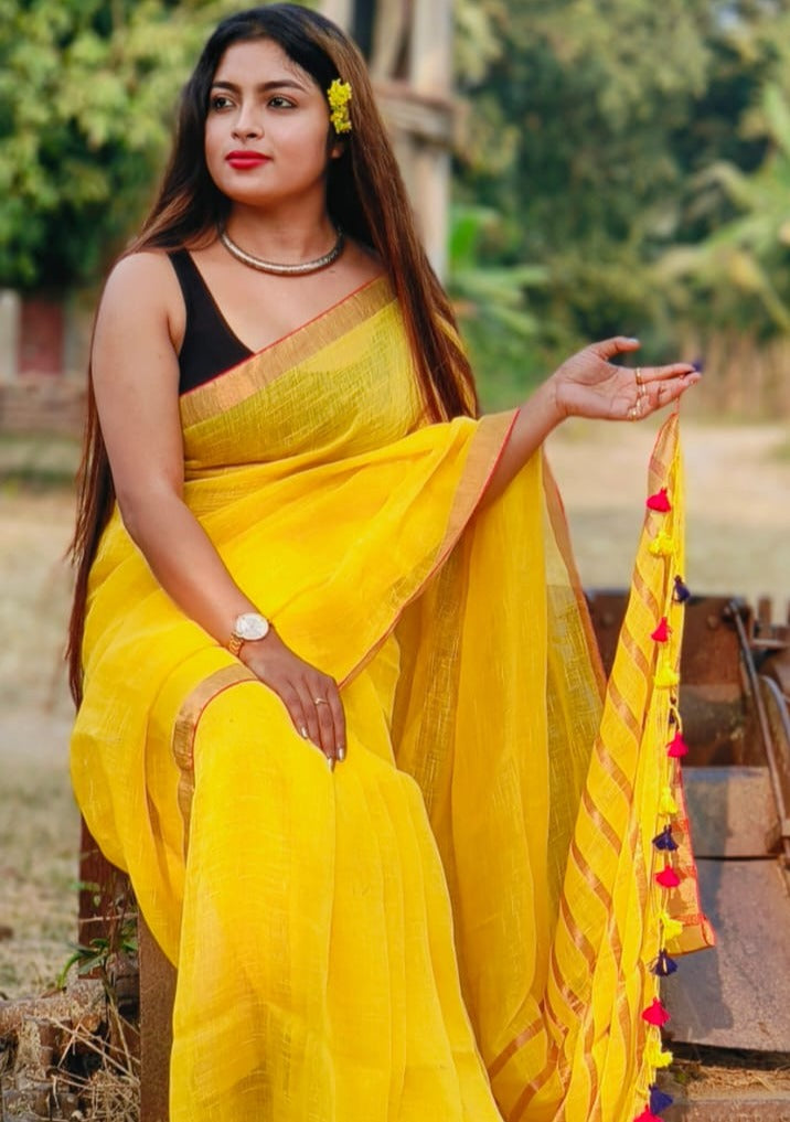 Linen Saree