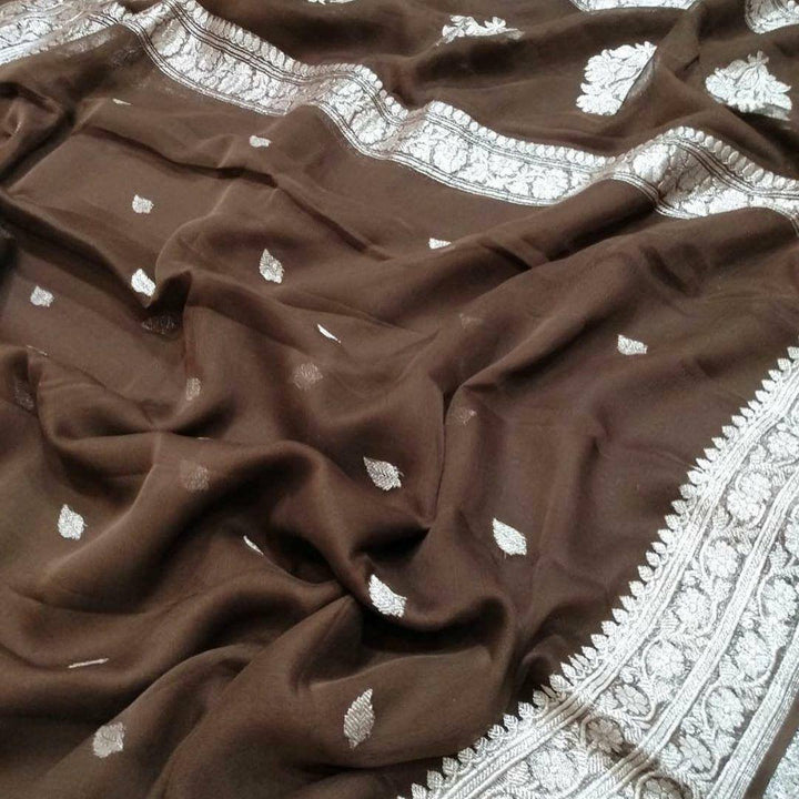 Khaddi Chiffon Banarasi Saree