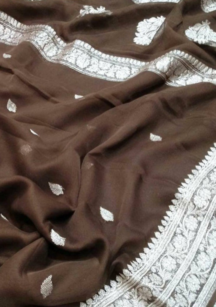 Khaddi Chiffon Banarasi Saree