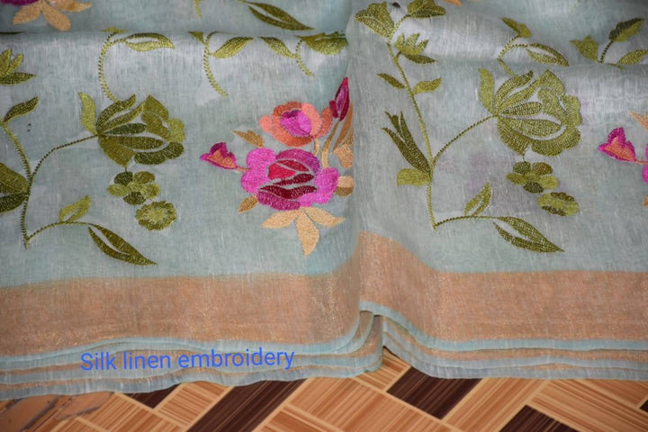 Pure Handwoven Silk Linen Saree