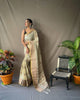 Fancy Designer  Tissue Linen Saree