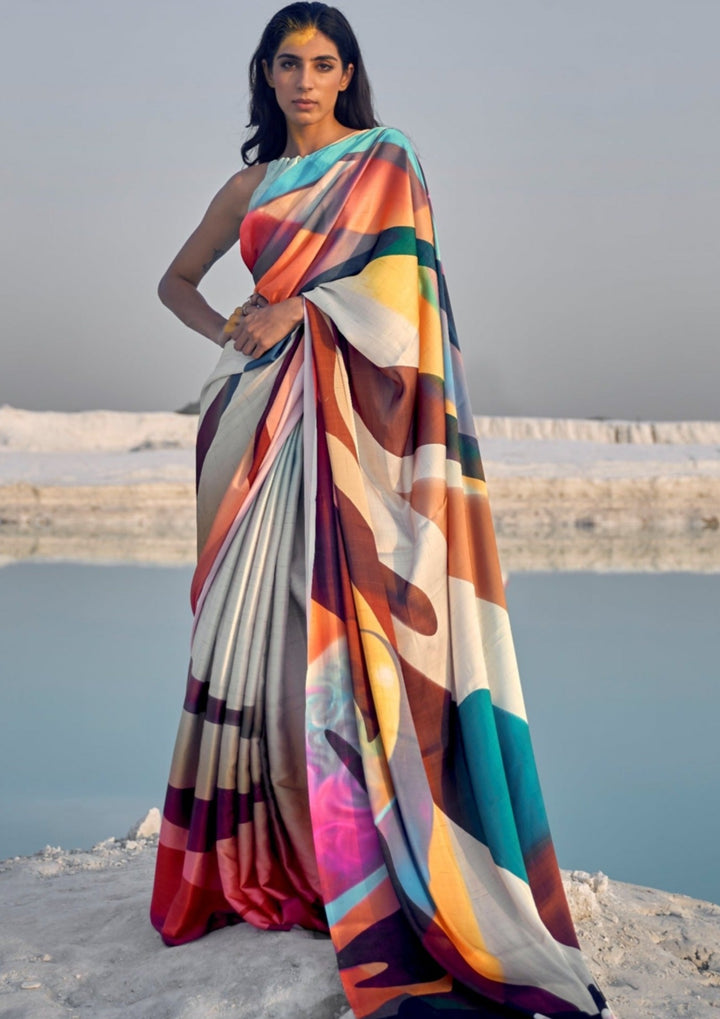 Designer Satin Saree