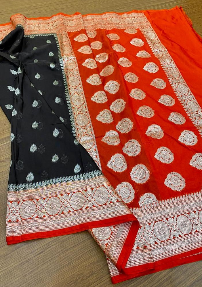 Banarasi Semi Georgette Katan Silk Saree