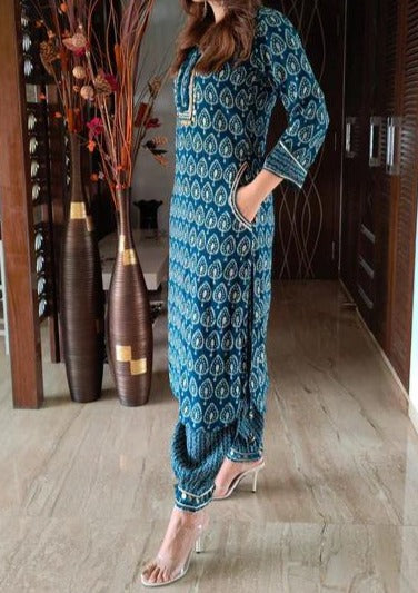 Indigo Gini Kurti Set