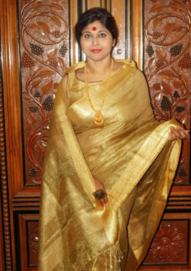 Pure Handwoven Tissue Linen Saree