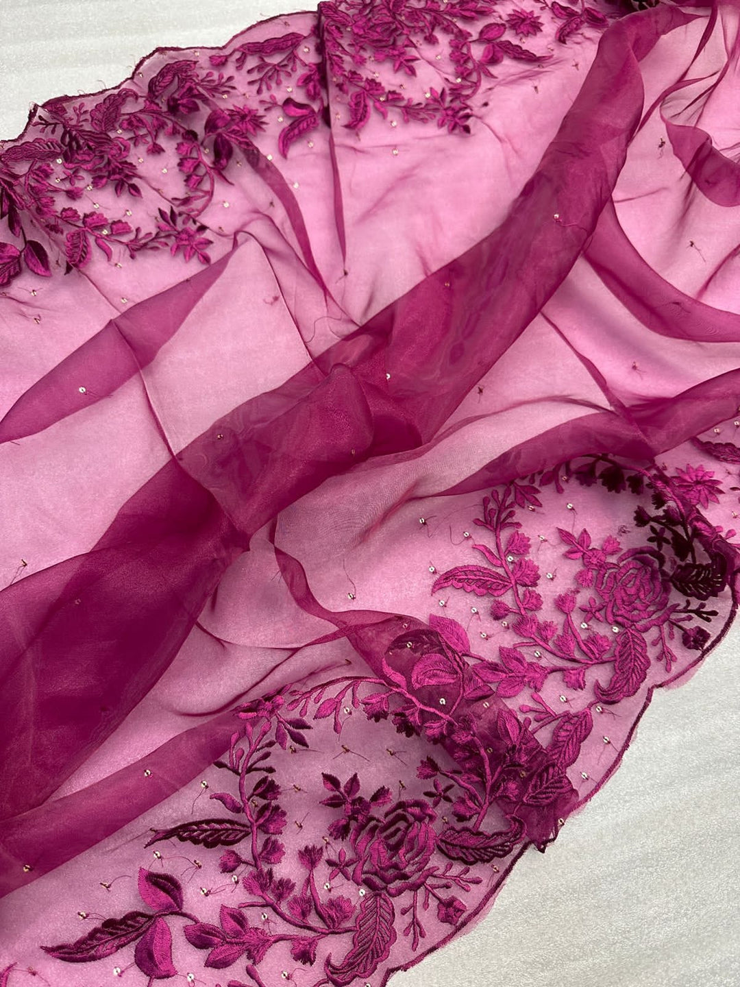 Embroidered Organza Saree