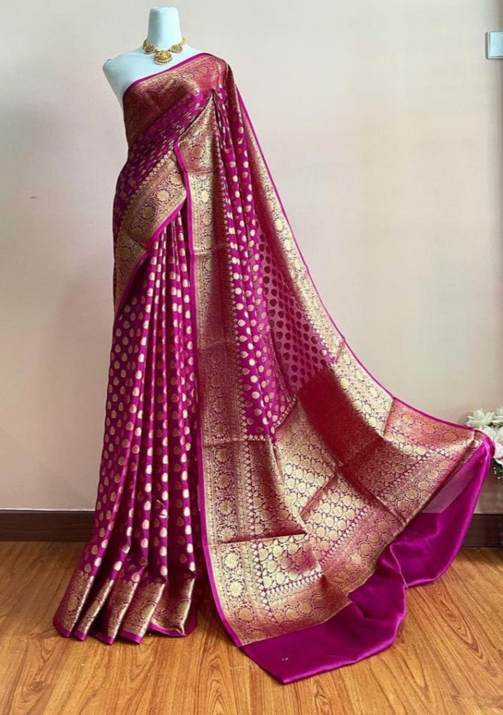 Banarasi Semi Georgette Soft Silk  Saree