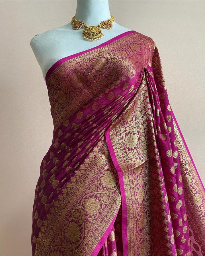 Banarasi Semi Georgette Soft Silk  Saree