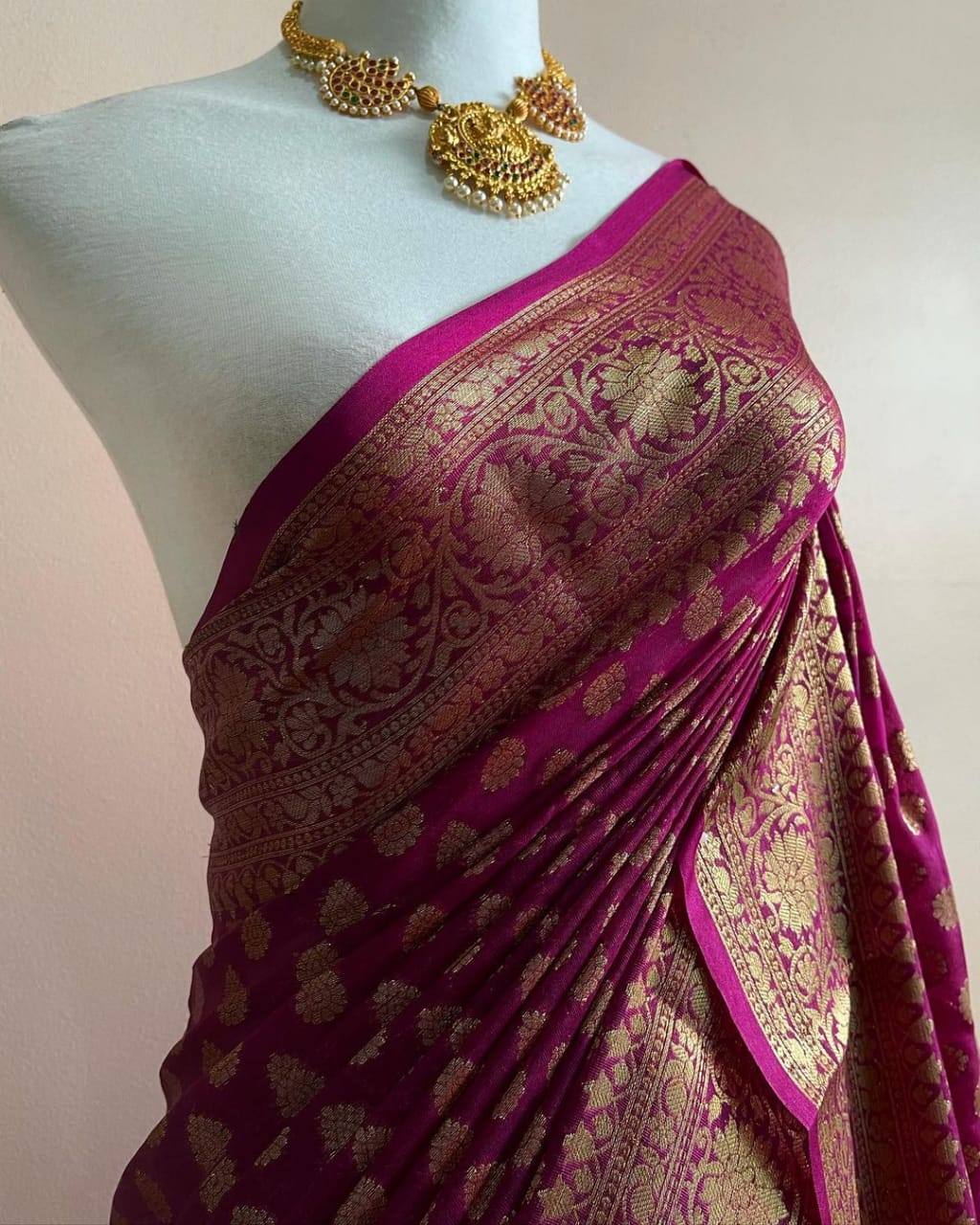 Banarasi Semi Georgette Soft Silk  Saree