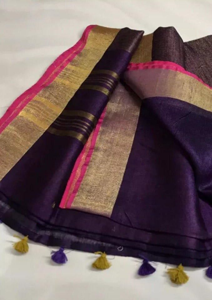 Pure Handwoven Linen Saree