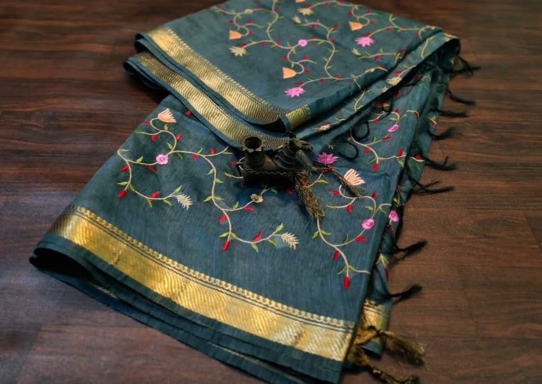 Pure Handwoven Silk Linen Saree