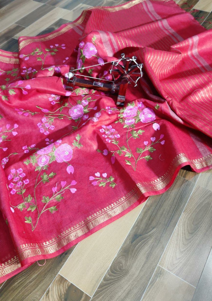 Pure Handwoven Silk Linen Saree