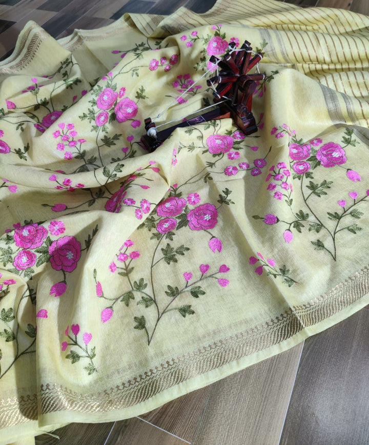 Pure Handwoven Silk Linen Saree