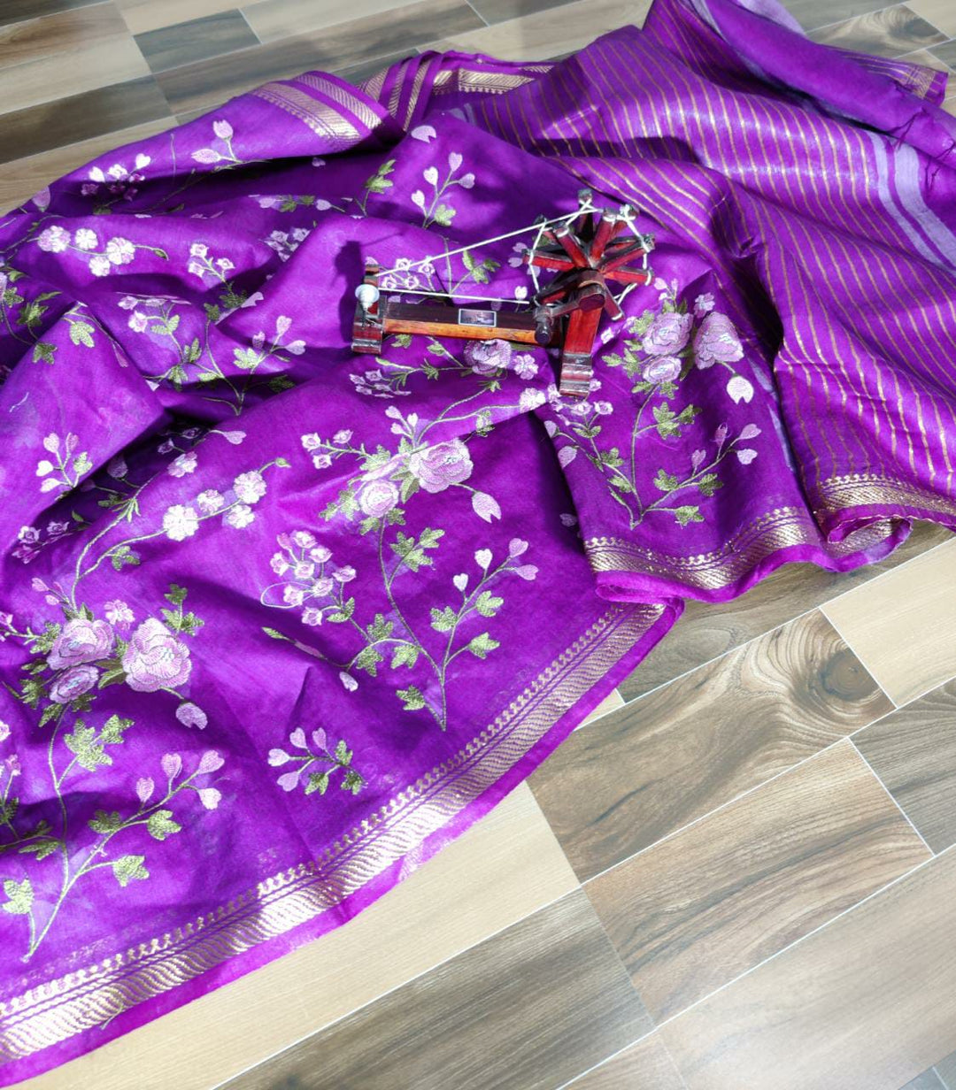 Pure Handwoven Silk Linen Saree