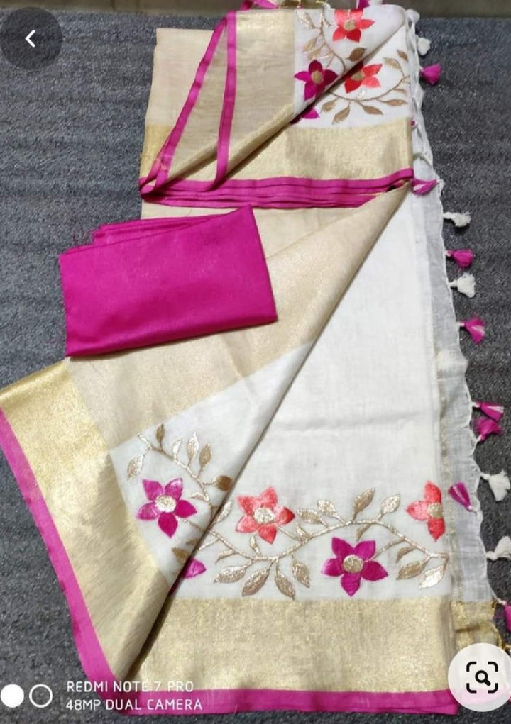 Pure Handwoven Silk Linen Saree