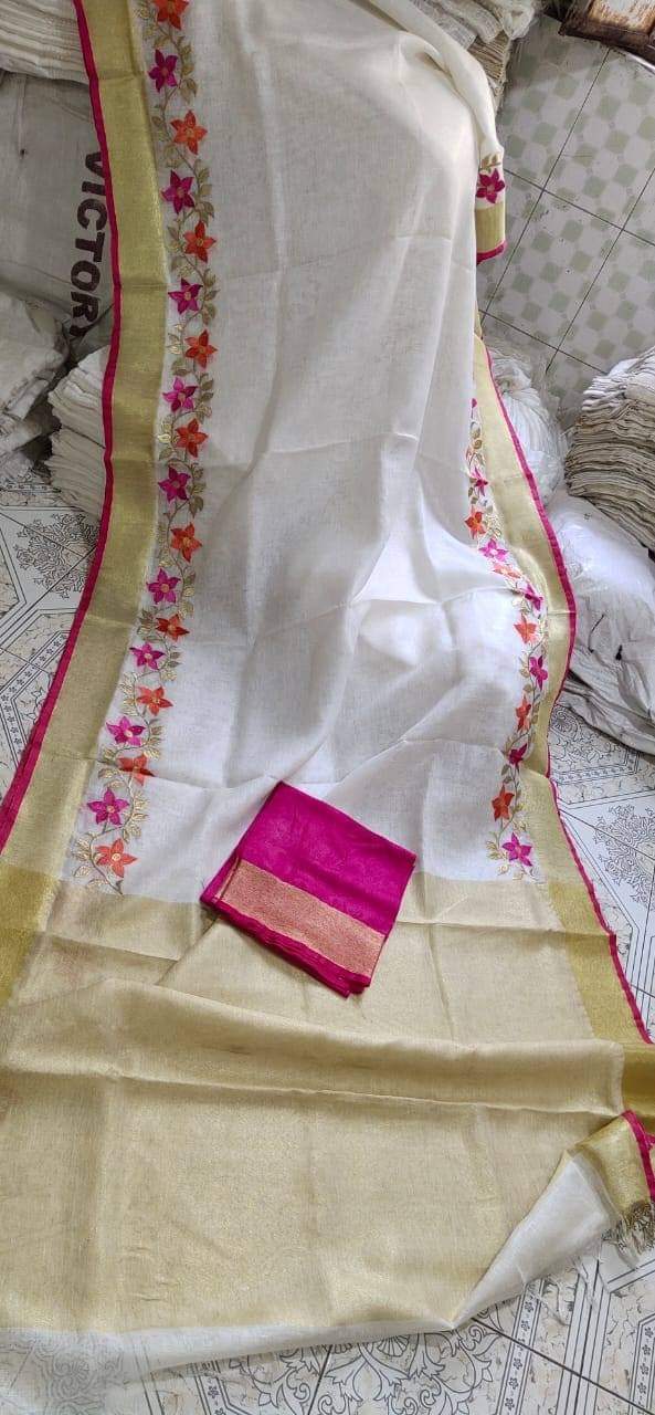 Pure Handwoven Silk Linen Saree